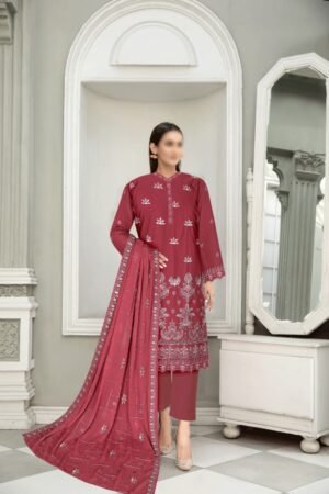 3PC Embroidery Chicken Kari Lawn