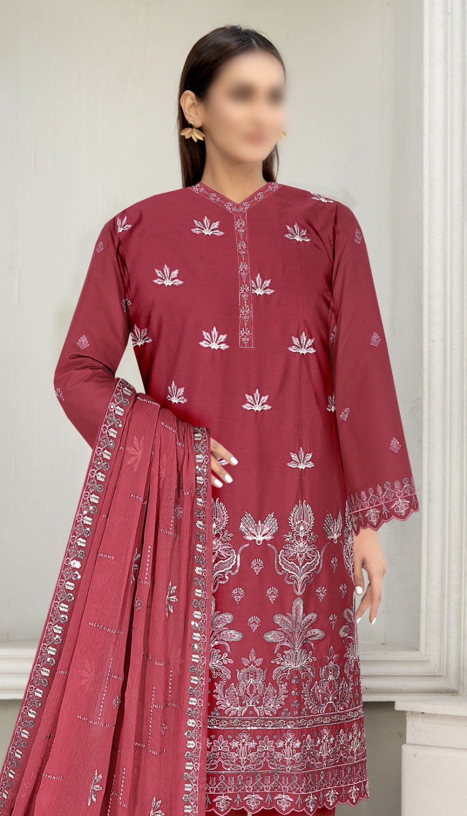 3PC Embroidery Chicken Kari Lawn - Image 2