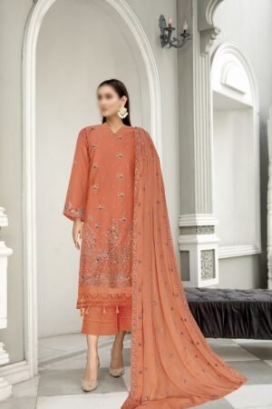 3PC Embroidery Chicken Kari Lawn