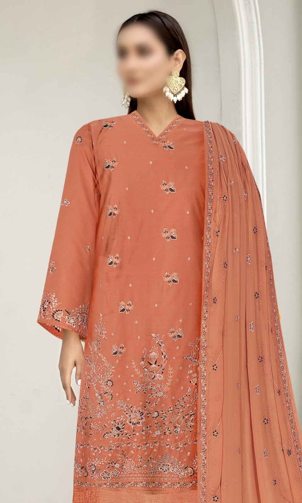 3PC Embroidery Chicken Kari Lawn - Image 2