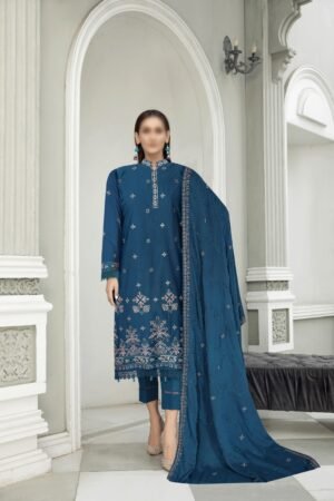 3PC Embroidery Chicken Kari Lawn