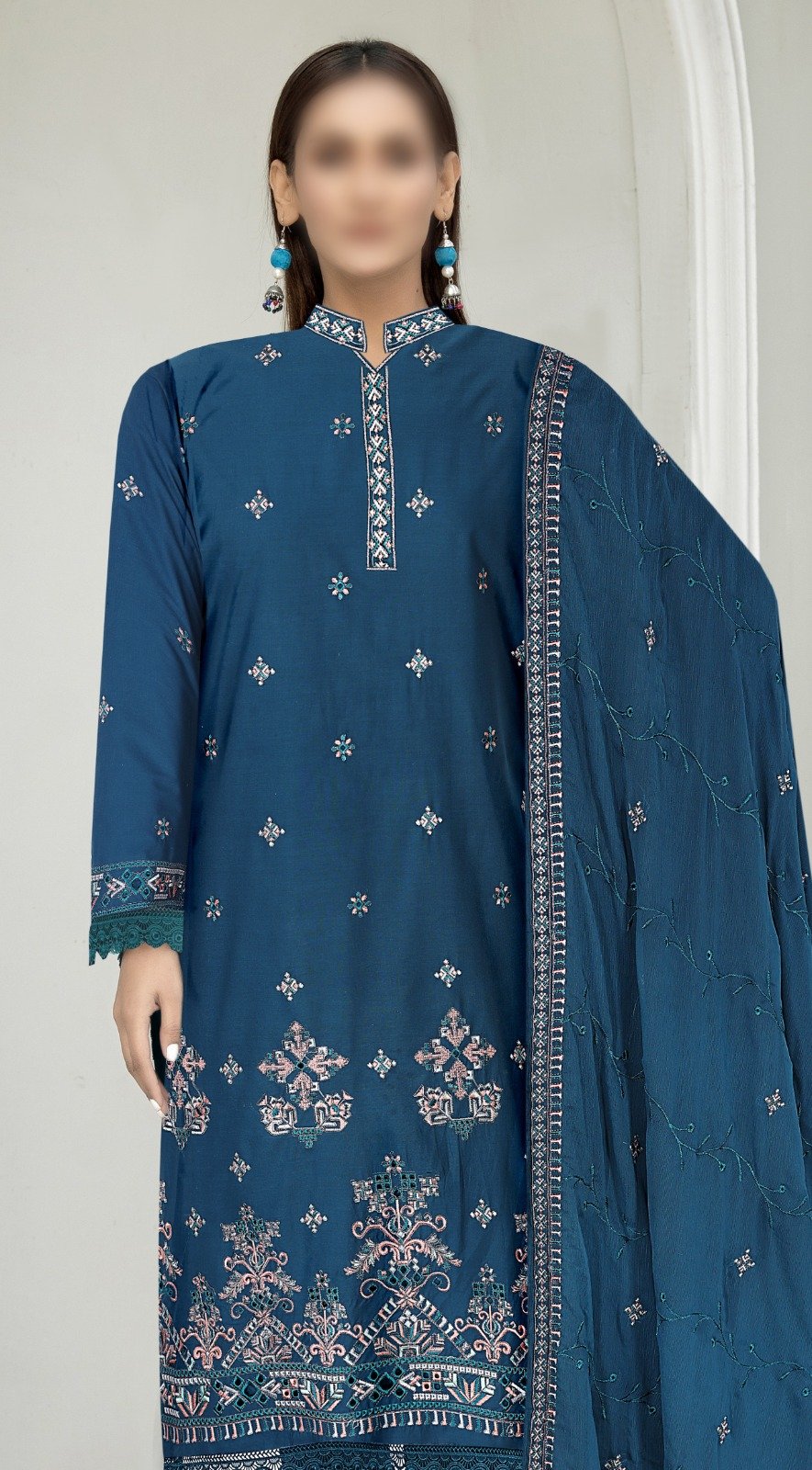 3PC Embroidery Chicken Kari Lawn - Image 2