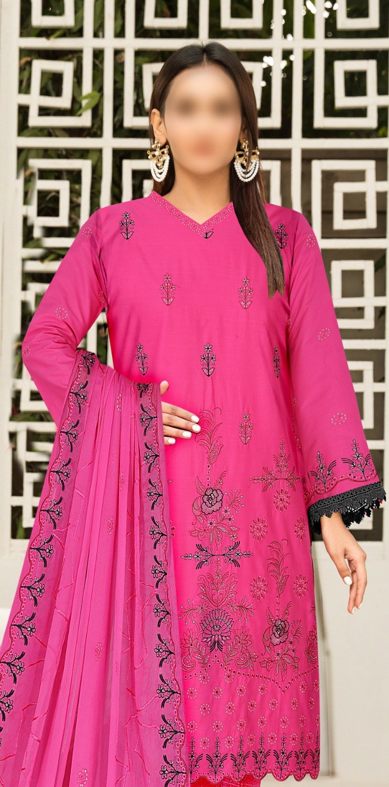 3PC Embroidery Chicken Kari Lawn - Image 2